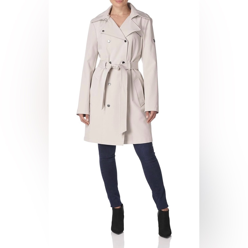 Calvin Klein Stylish Cream Trench Coat